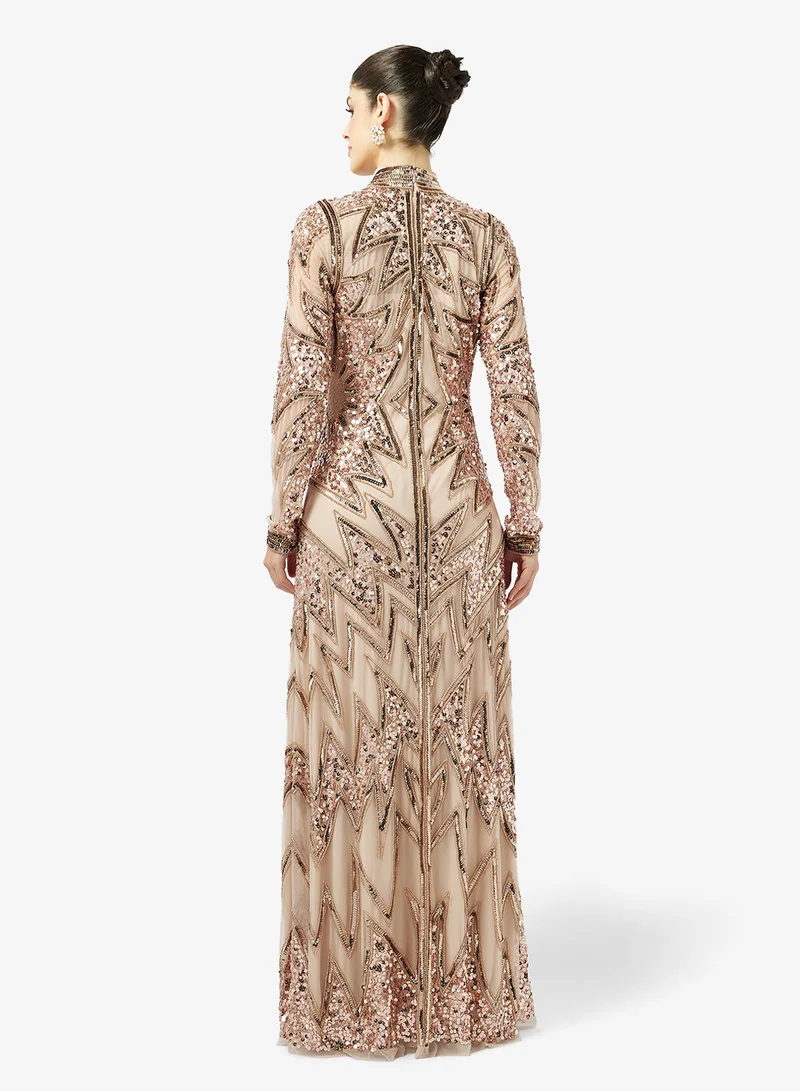 Amelia Rose Front Slit Maxi Dress